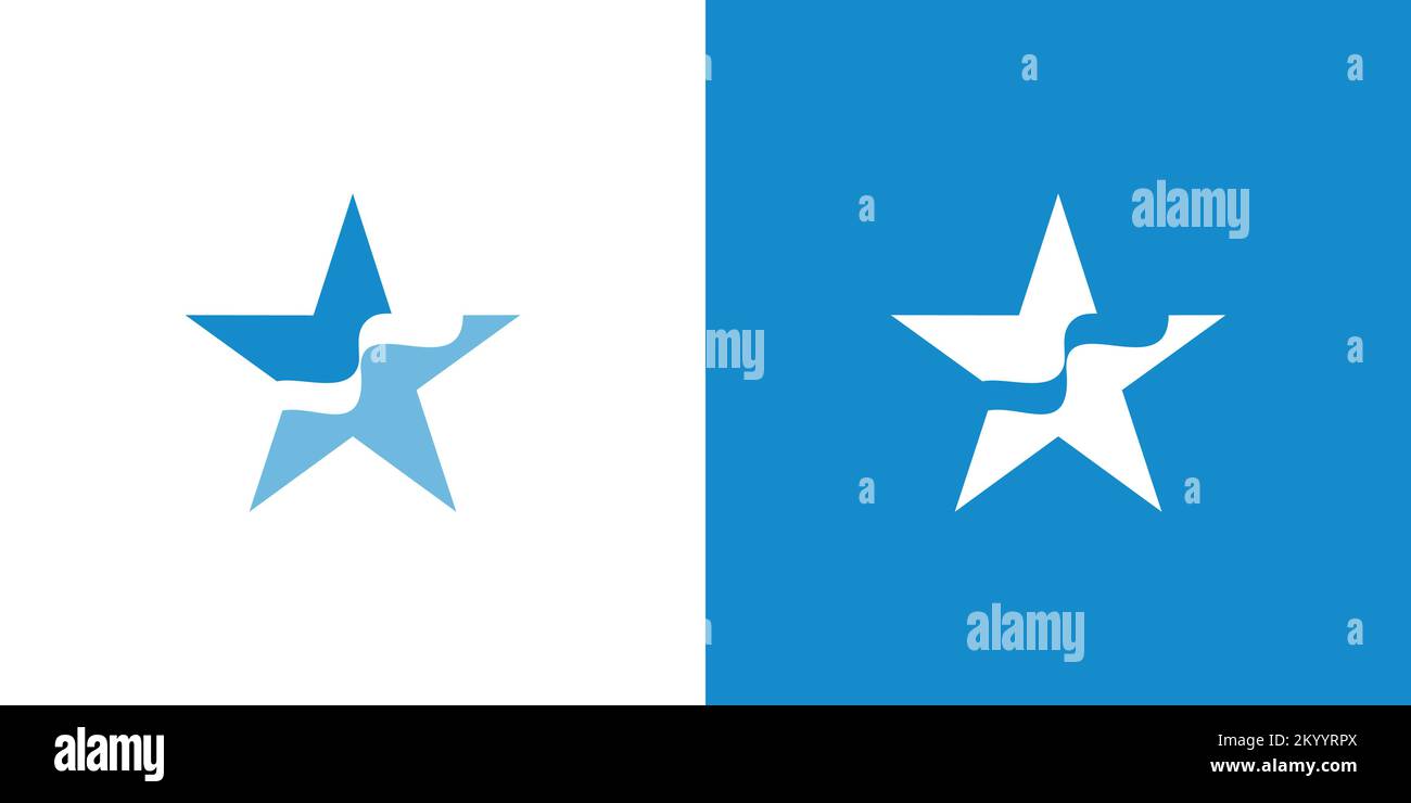 Unique and modern wave star logo design 5 Stock Vector