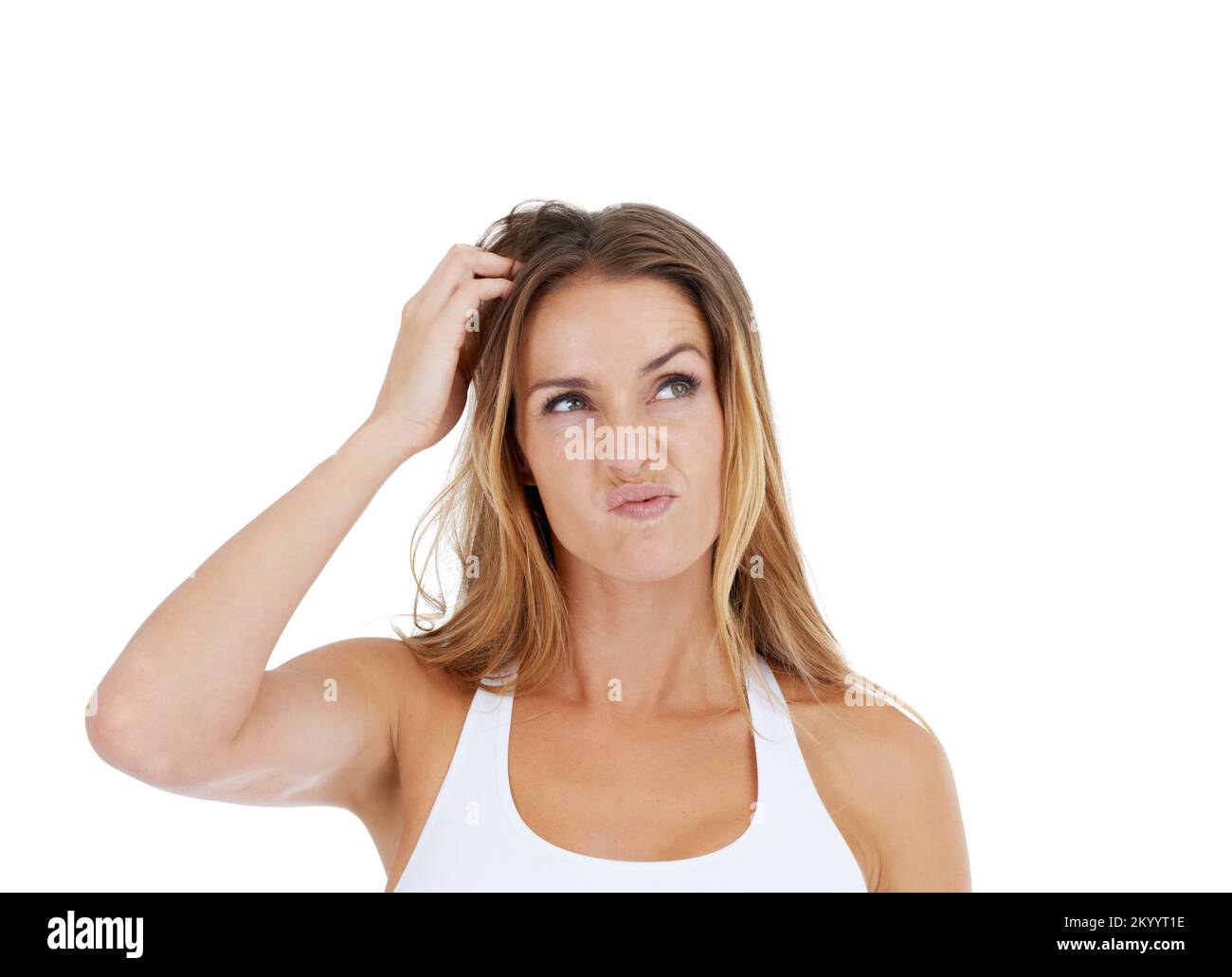 This is a real head scratcher of a problem. Studio shot of an