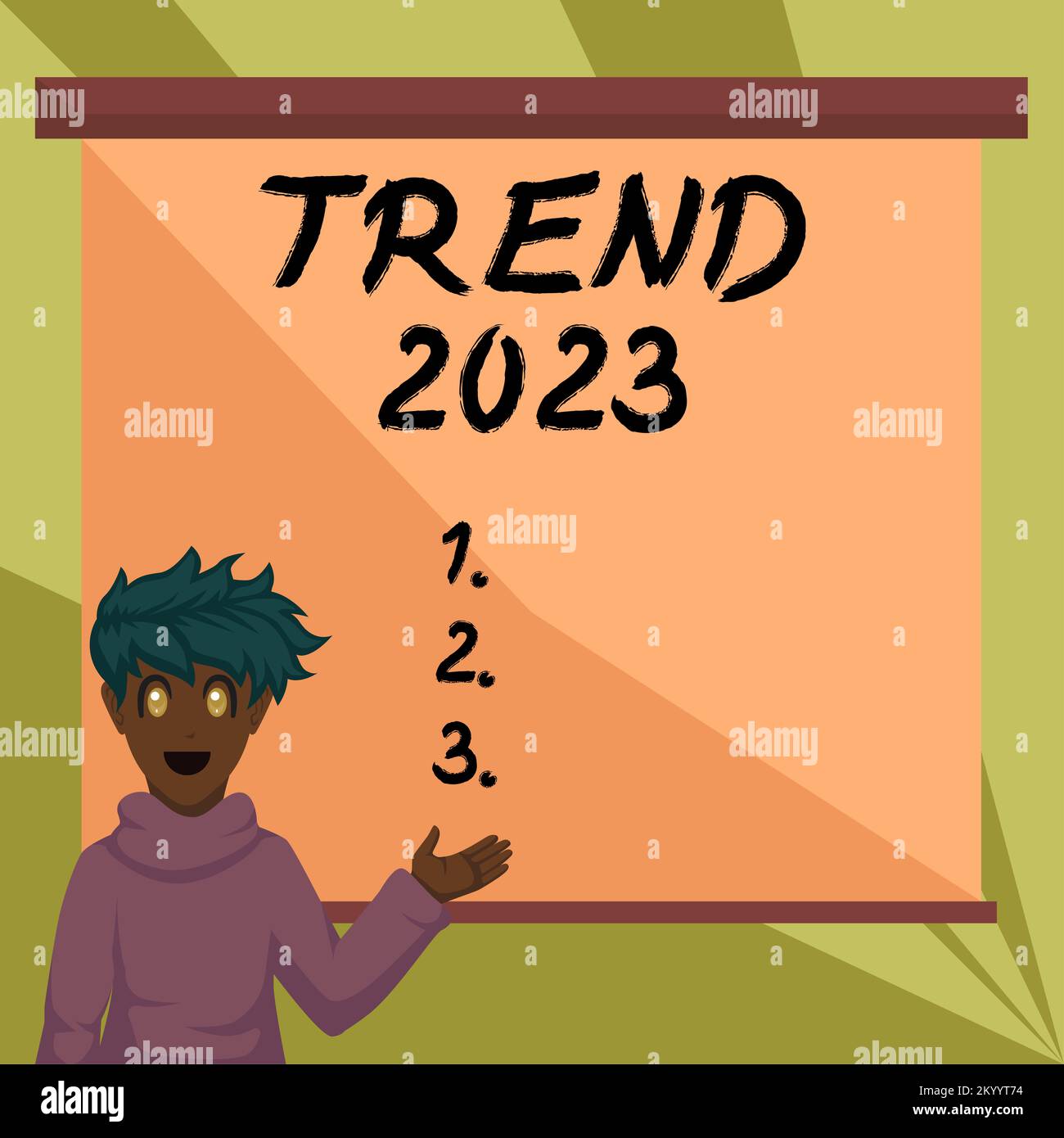 Conceptual display Trend 2023. Concept meaning things that is famous