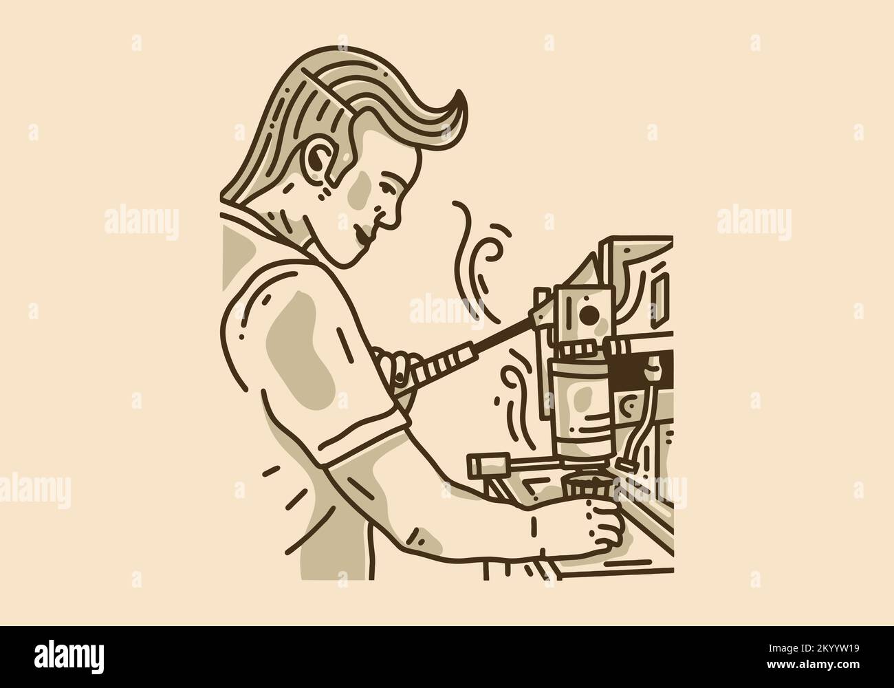 Latte art making Stock Vector Images - Alamy