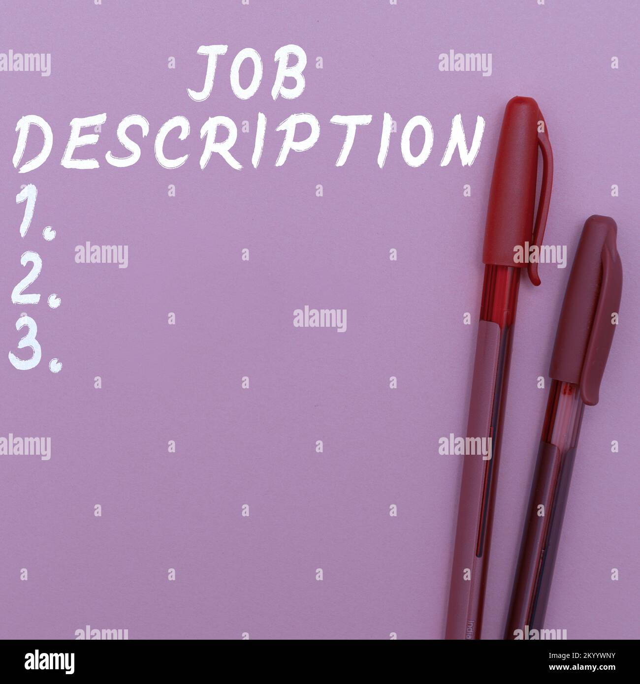 Text sign showing Job Description. Business showcase A document that ...