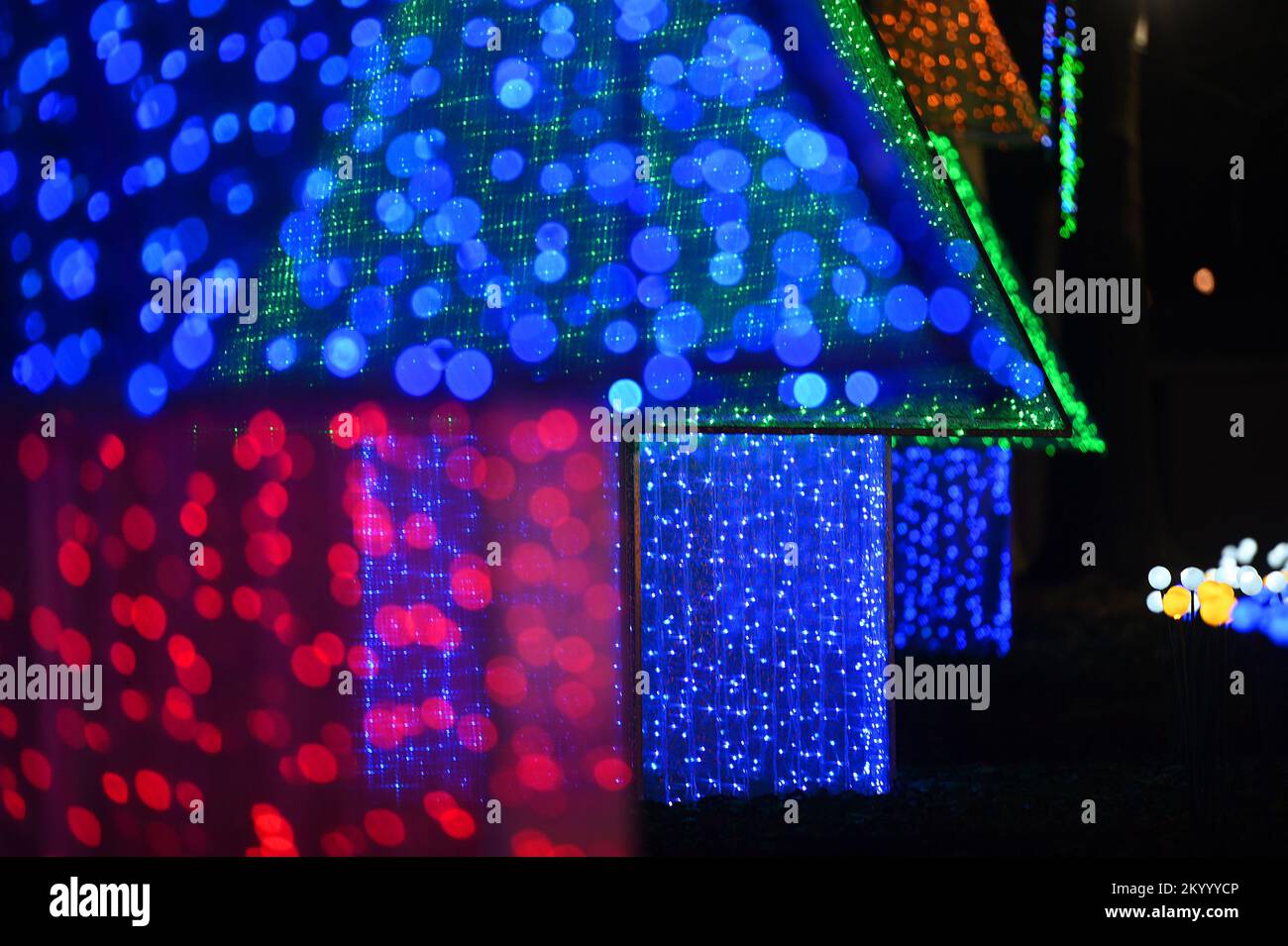 New York, USA . 02nd Dec, 2022. Illuminated lantern sculptures on display at the NYC Winter