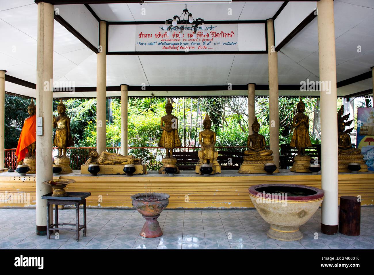 Antique ancient buddha statue of Wat Thap Kradan temple for thai people