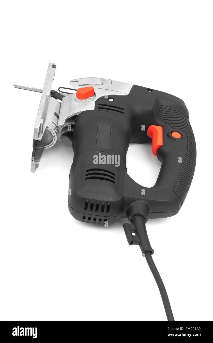 Electric jig saw machine isolated on white background Stock Photo Alamy