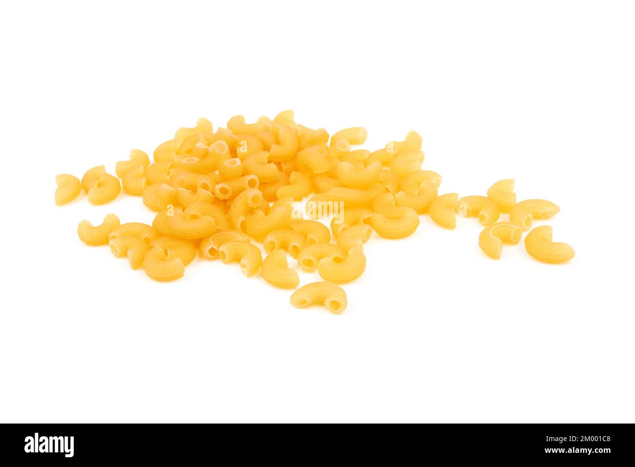 Elbow macaroni isolated on a white background Stock Photo