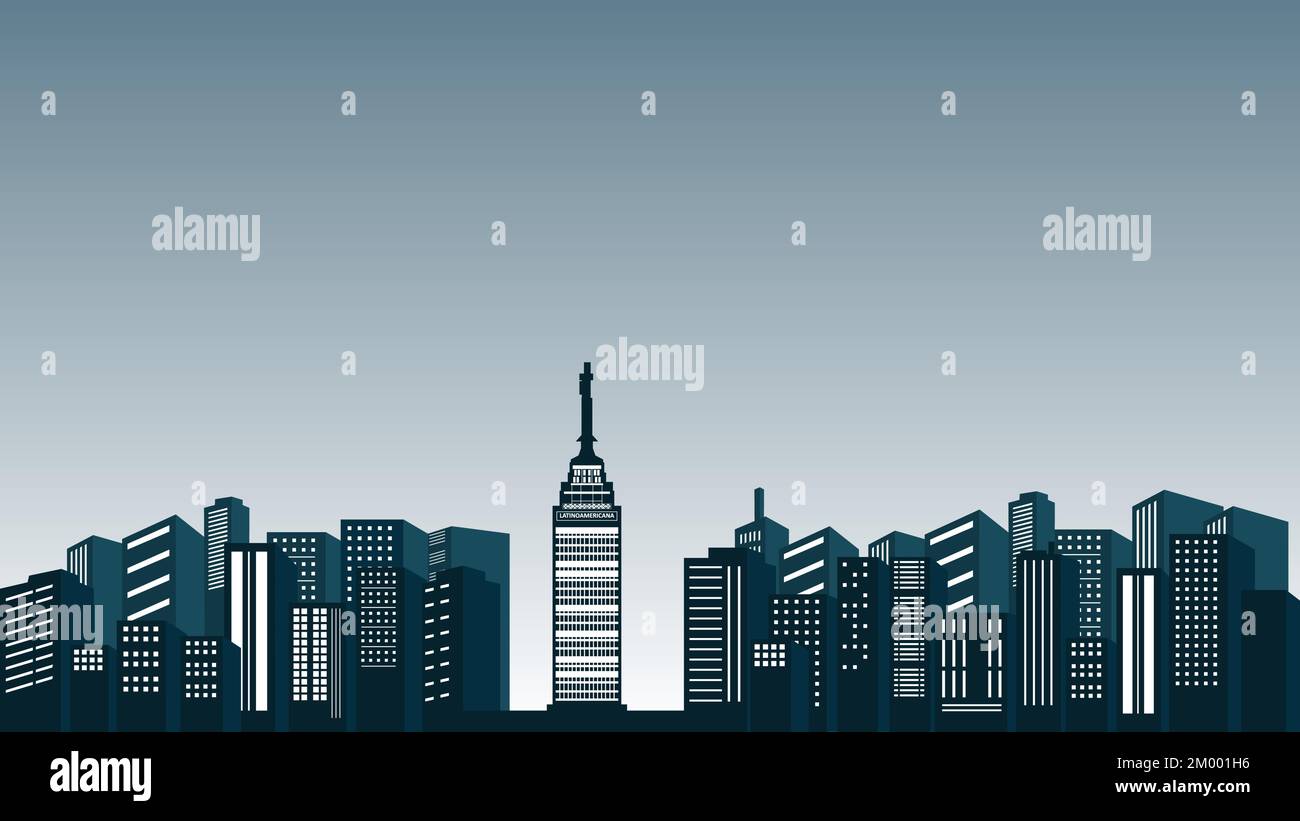 Illustration of a city background at night with tall buildings. City ...