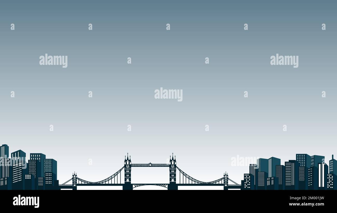 Tower bridge of london background with many apartments. City vector