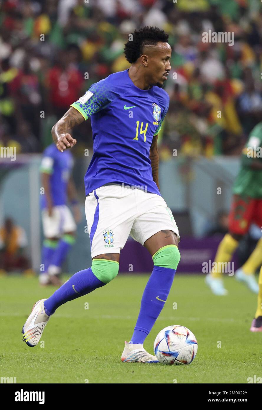 Al Daayen, Qatar. 02nd Dec, 2022. Eder Militao of Brazil during the FIFA World Cup 2022, Group G football match between Cameroon and Brazil on December 2, 2022 at Lusail Stadium in Al Daayen, Qatar - Photo: Jean Catuffe/DPPI/LiveMedia Credit: Independent Photo Agency/Alamy Live News Stock Photo