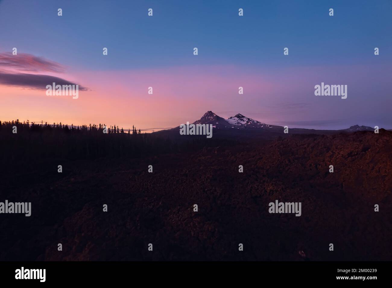 The Sisters at sunrise, Pacific Crest Trail, Oregon, USA Stock Photo ...