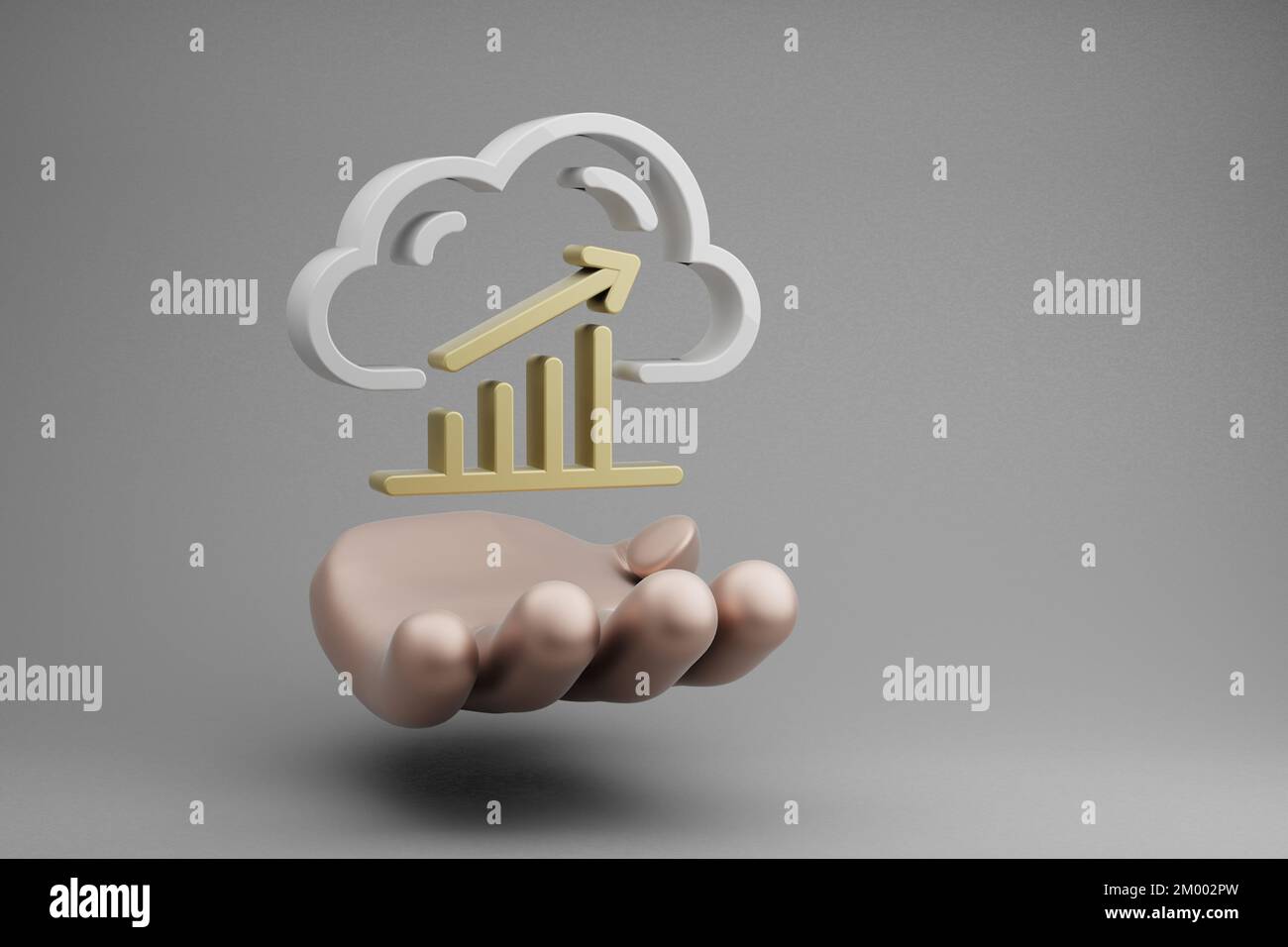 Beautiful abstract illustrations Golden Hand Holding Cloud Database ...