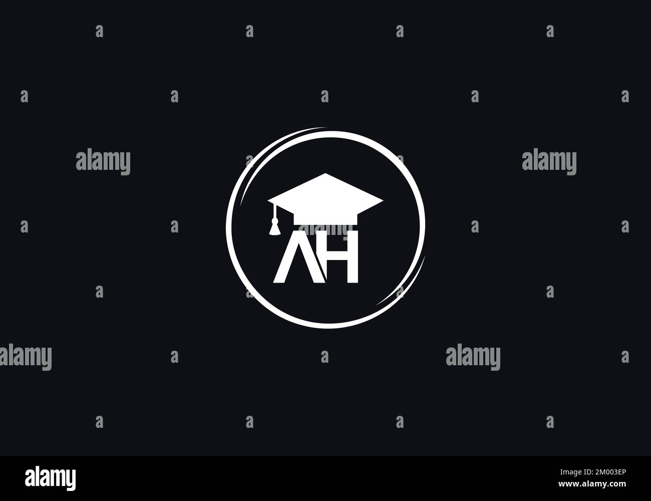 Academic education symbol and Student hat logo. Education cap monogram