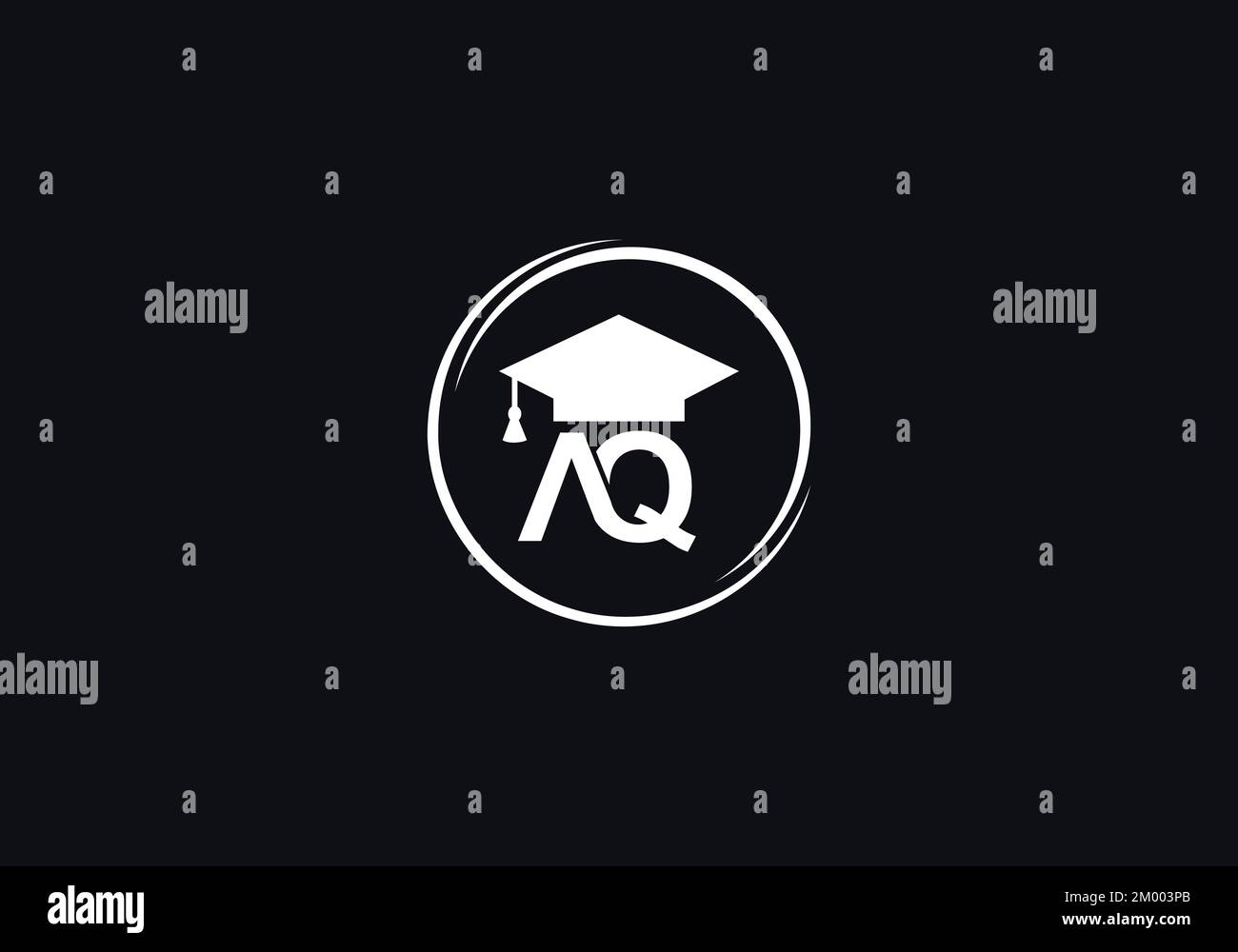 Academic education symbol and Student hat logo. Education cap monogram