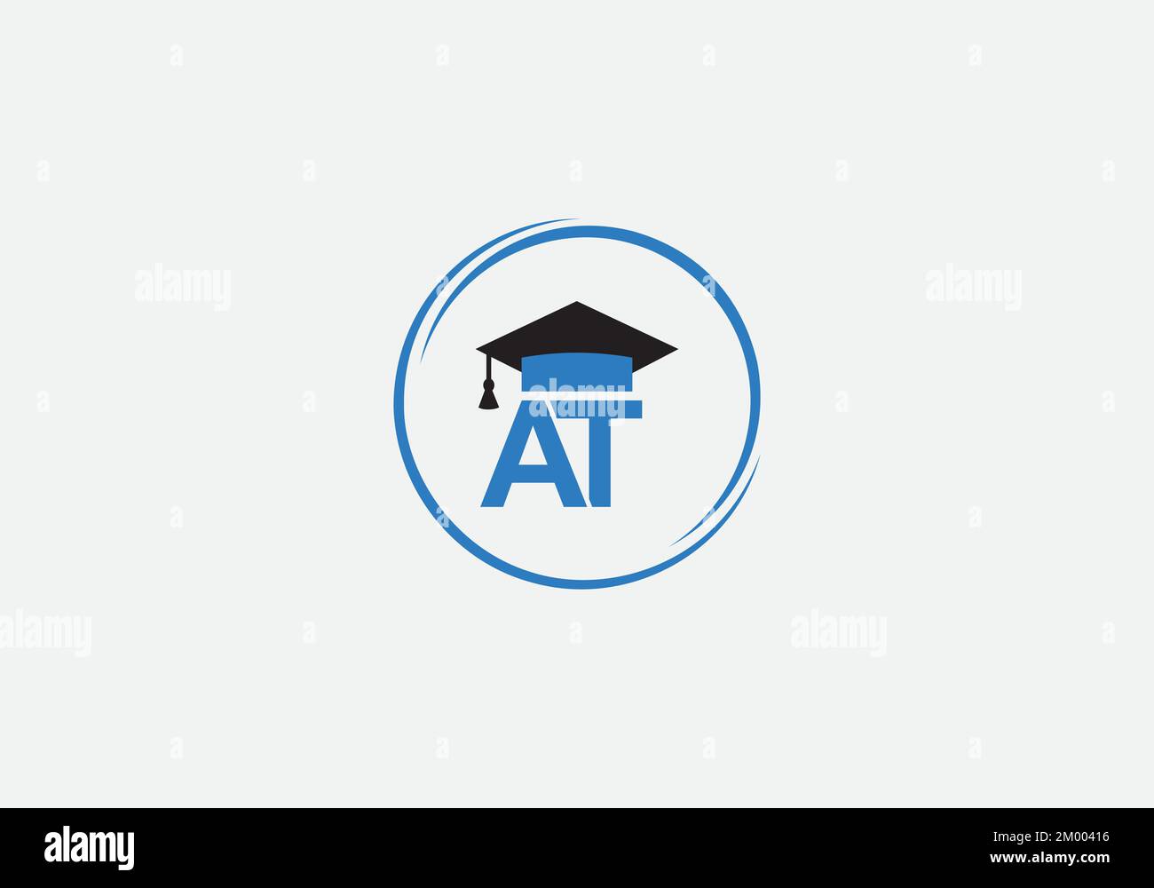 Academic education symbol and Student hat logo. Education cap monogram