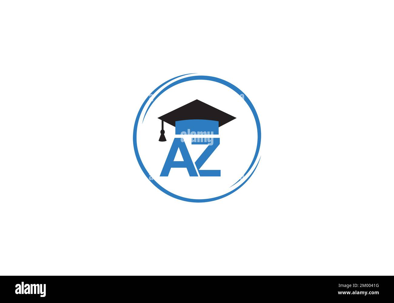 Academic education symbol and Student hat logo. Education cap monogram