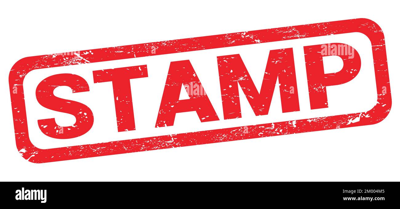 STAMP text written on red rectangle stamp sign Stock Photo - Alamy
