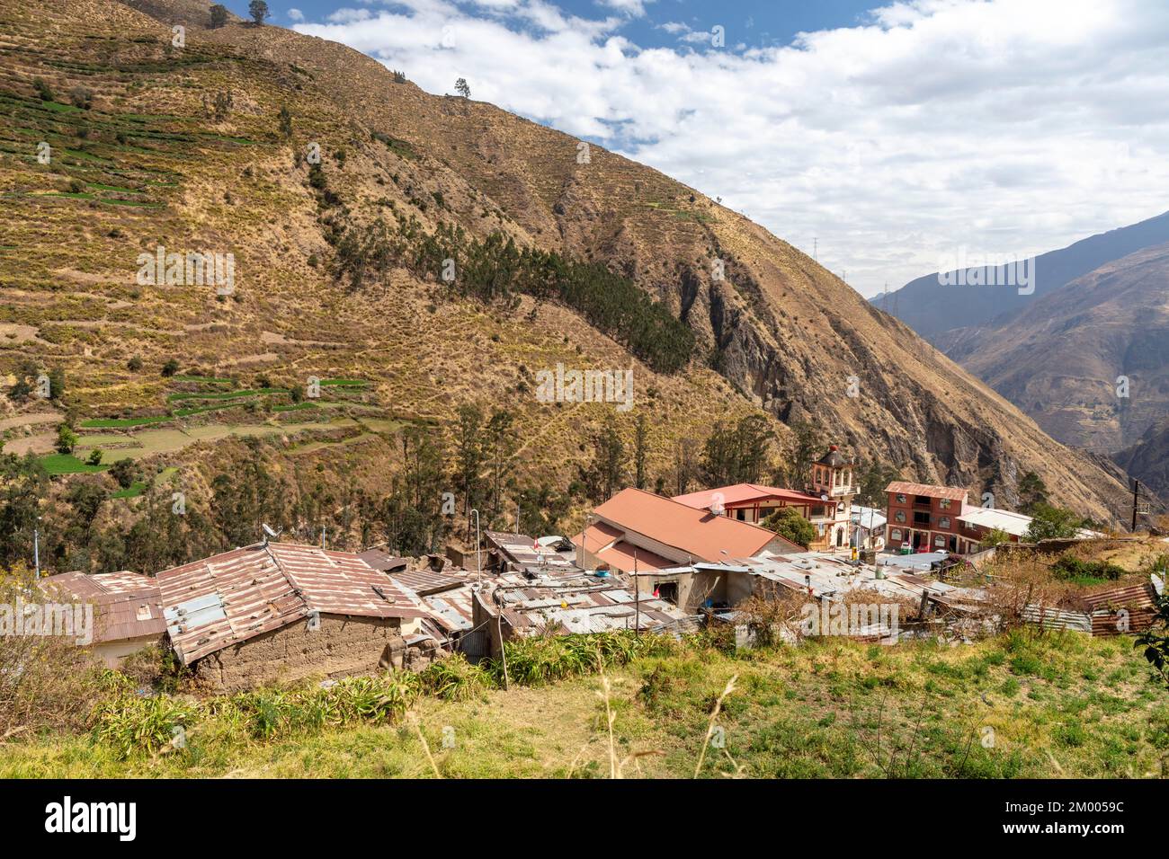 Small mountain village, San Miguel de Viso, Rimac Valley, Peru, South ...