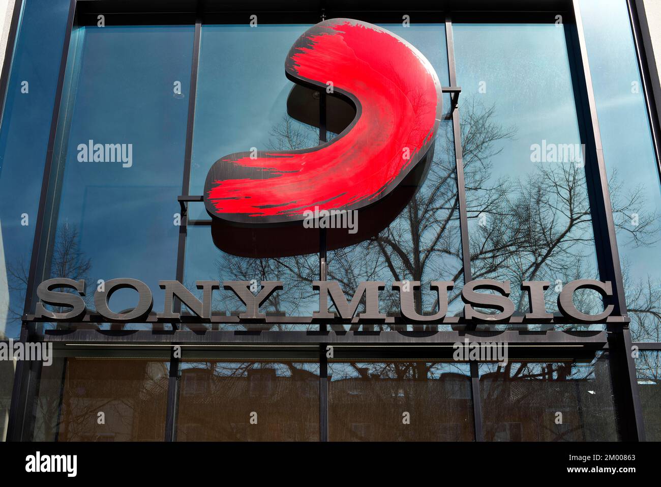 Company logo SONY MUSIC Munich, Bavaria, Germany, Europe Stock Photo
