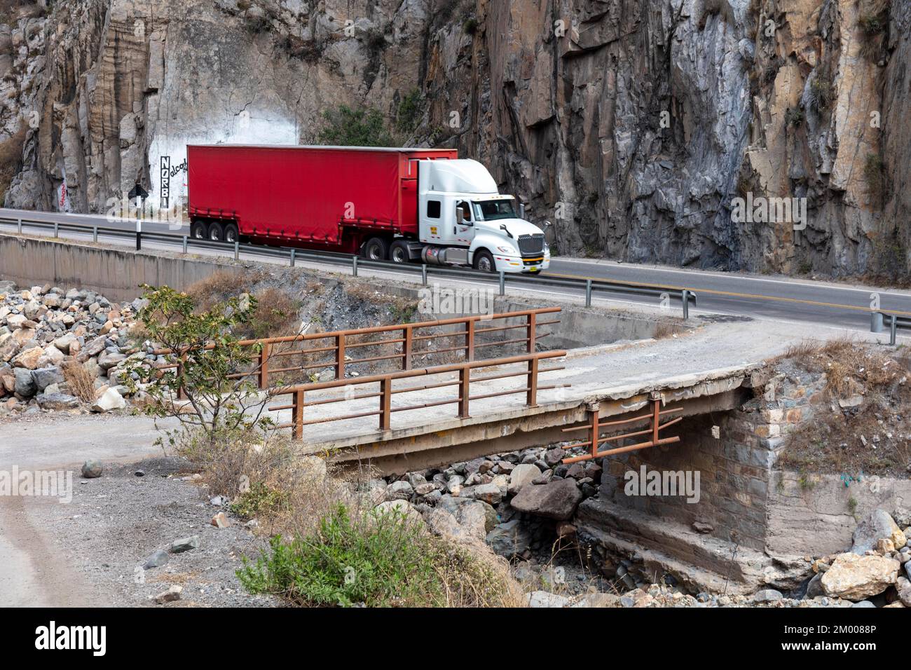 Truck on the Carretera Central, San Mateo, Rimac Valley, Peru, South ...