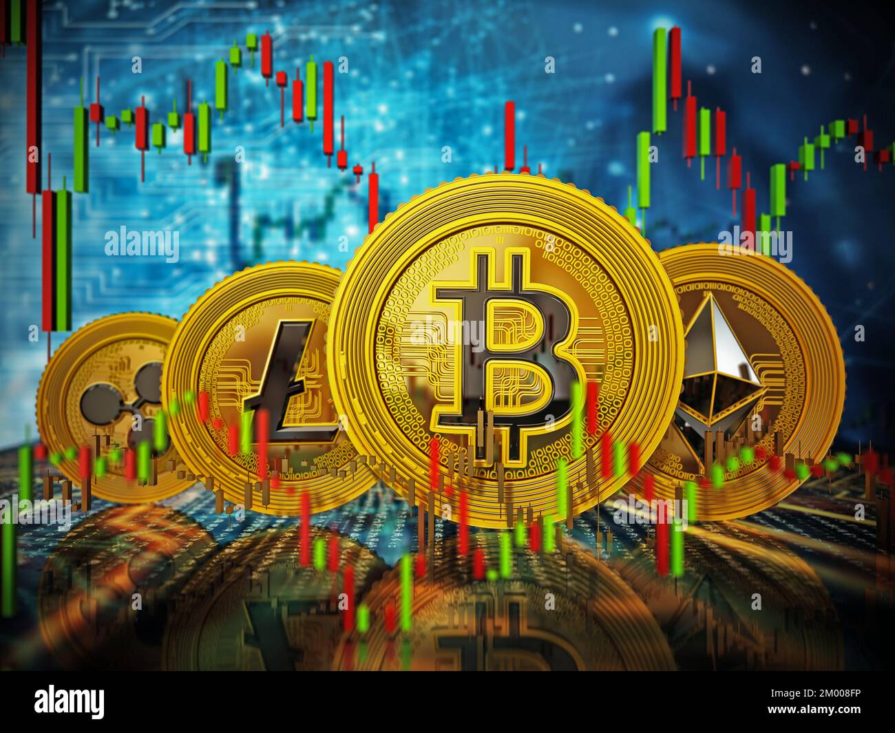 Bitcoin currency digital illustration 3d hi-res stock photography and images  - Page 42 - Alamy