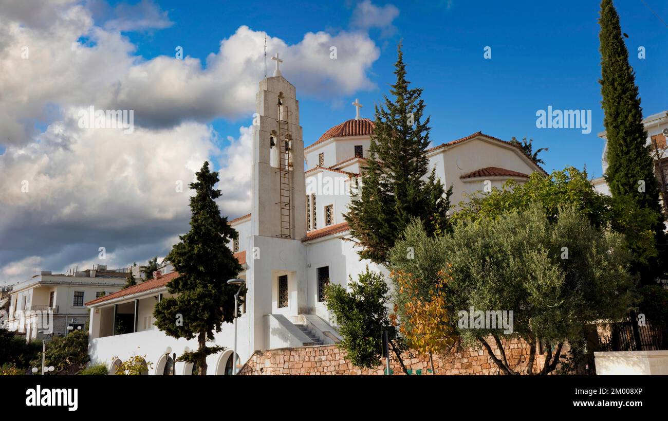 Albanian Orthodox Church in Saranda, Saranda, Albania, Europe Stock