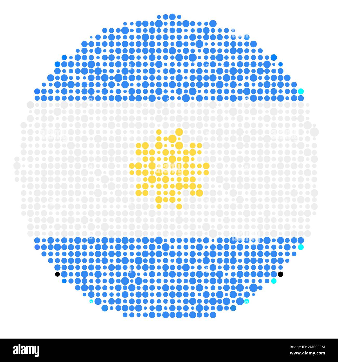 Argentina Map Silhouette Pixelated generative pattern illustration Stock Vector
