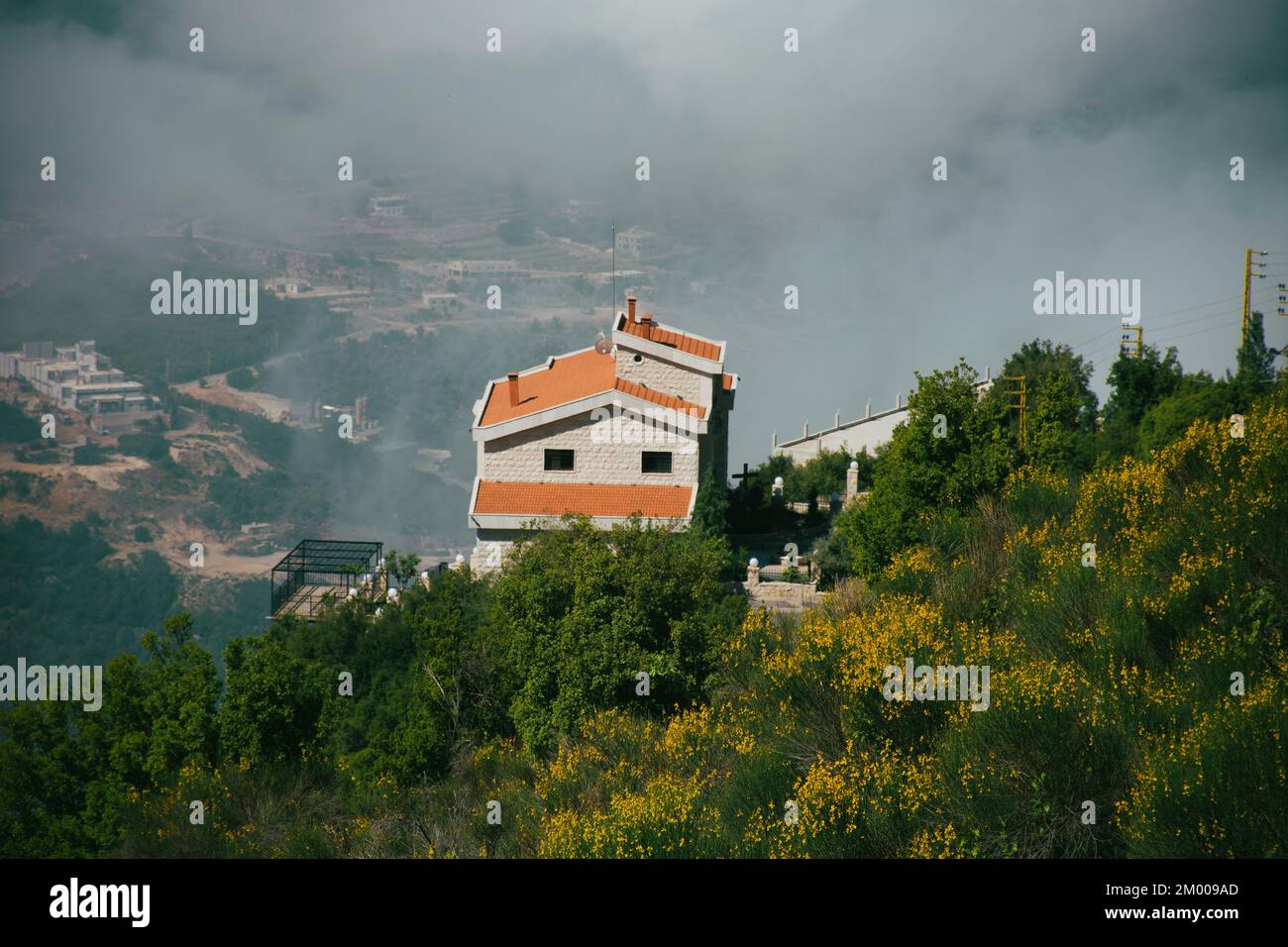 Above the clouds in Mount Lebanon Stock Photo