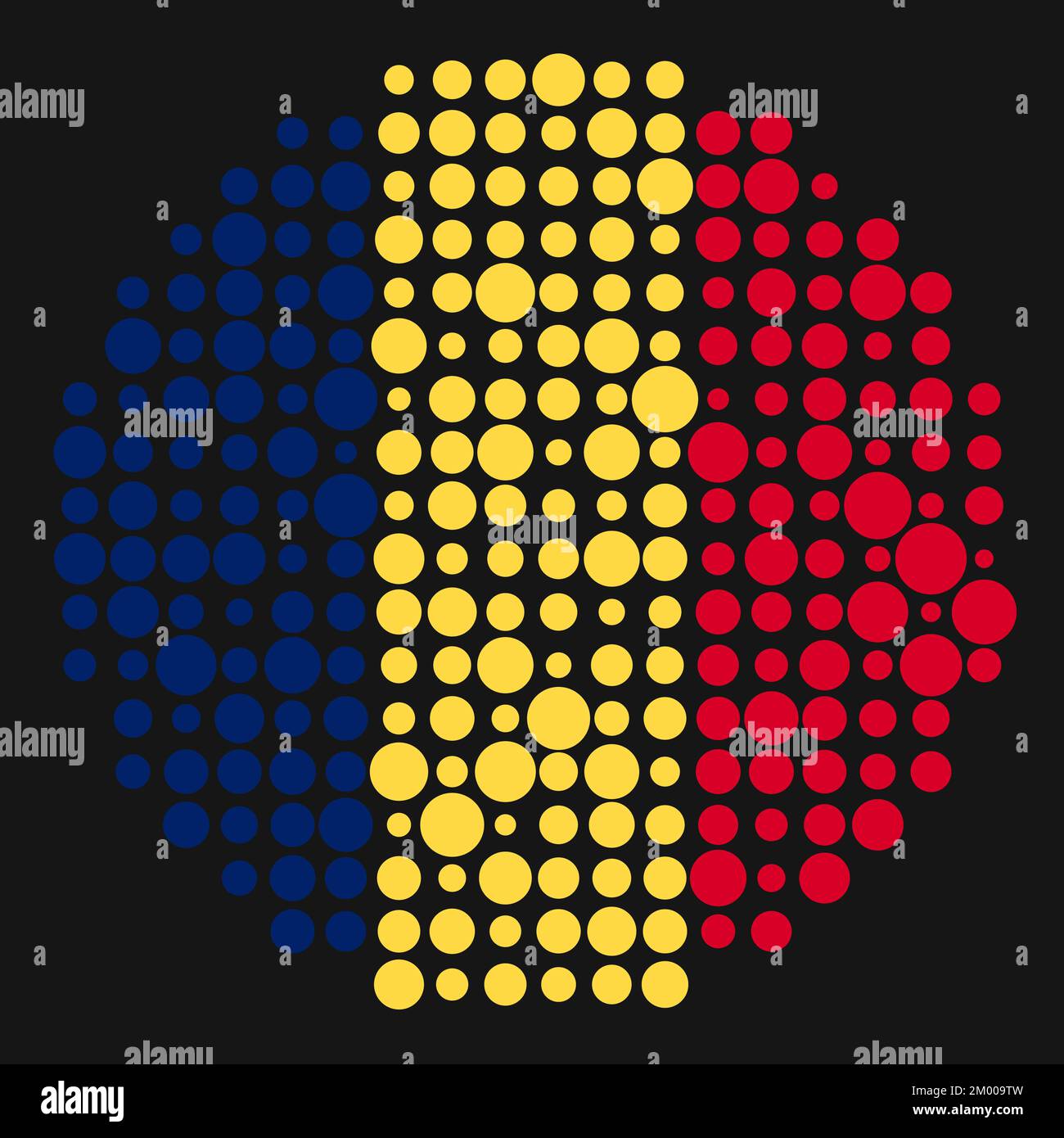 Chad Map Silhouette Pixelated generative pattern illustration Stock ...