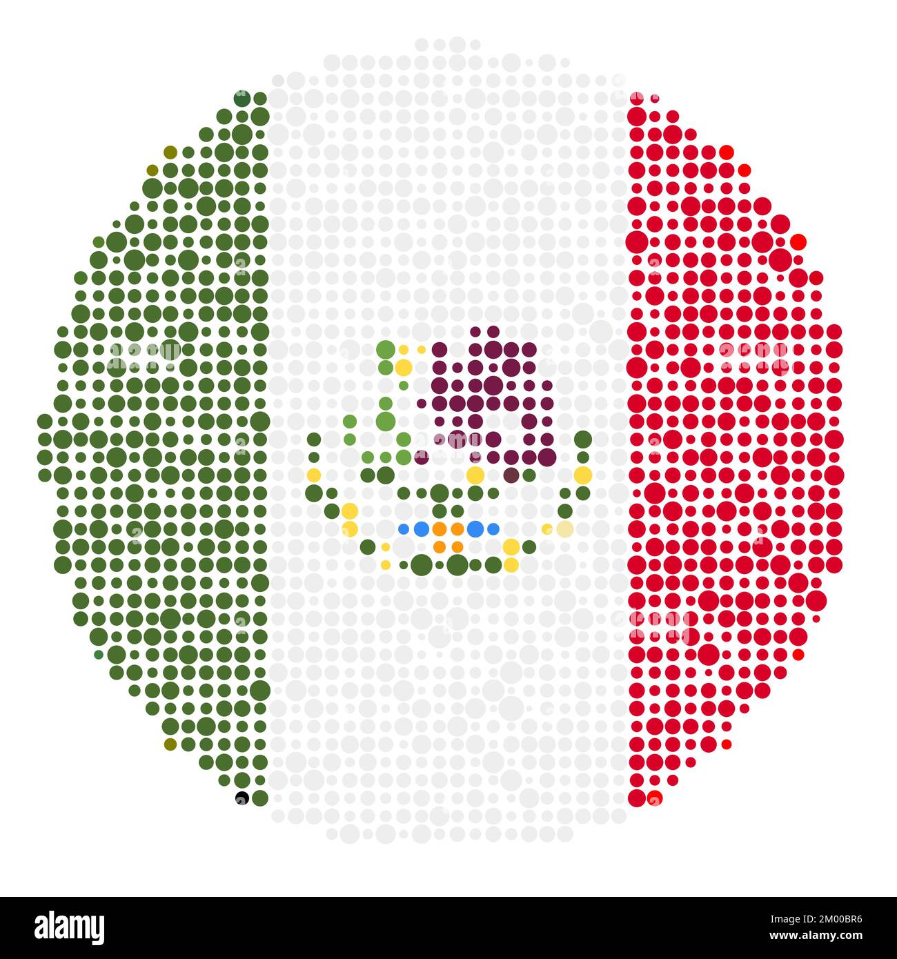 Mexico Map Silhouette Pixelated generative pattern illustration Stock ...