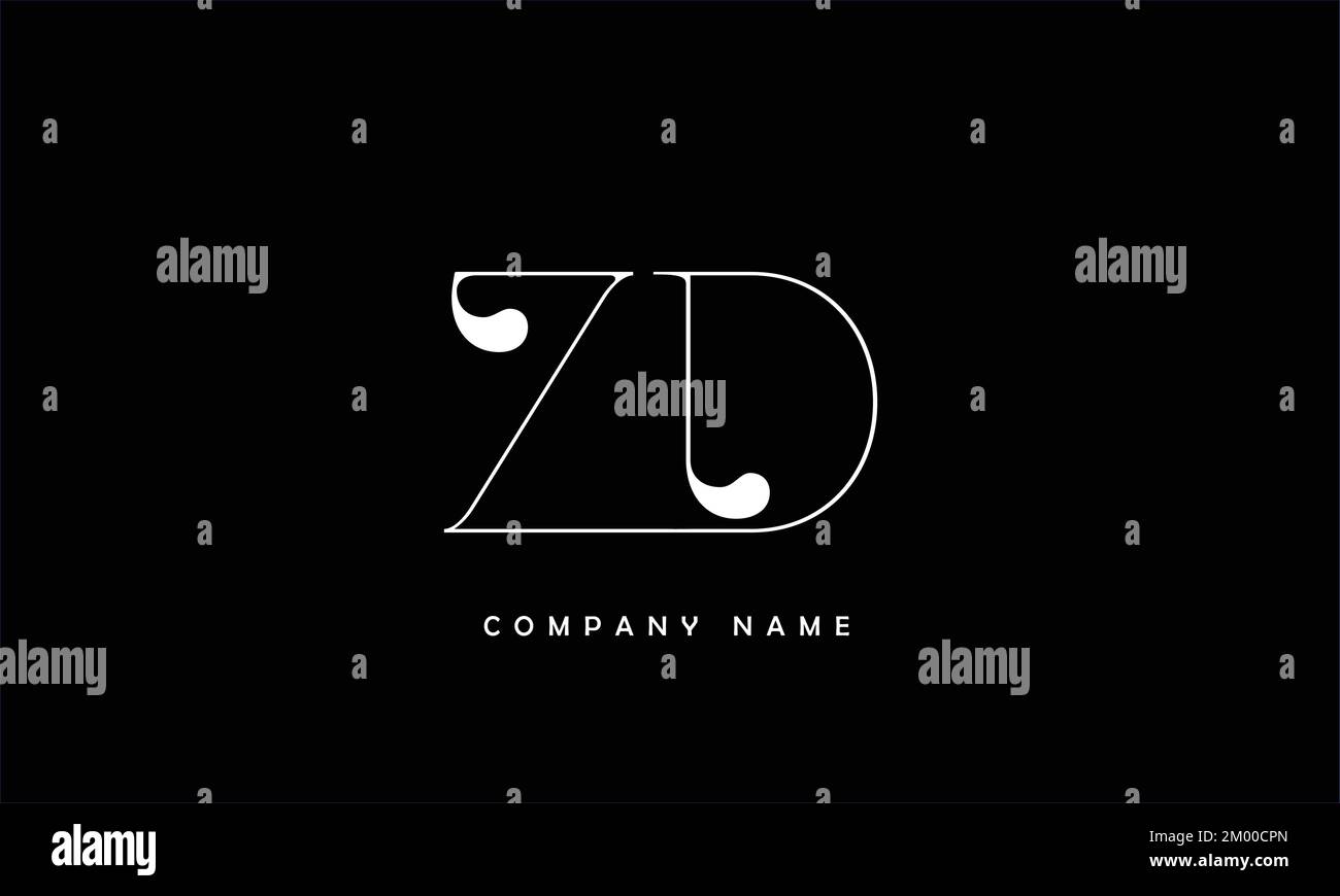 ZD, DZ Abstract Letters Logo Monogram Stock Vector