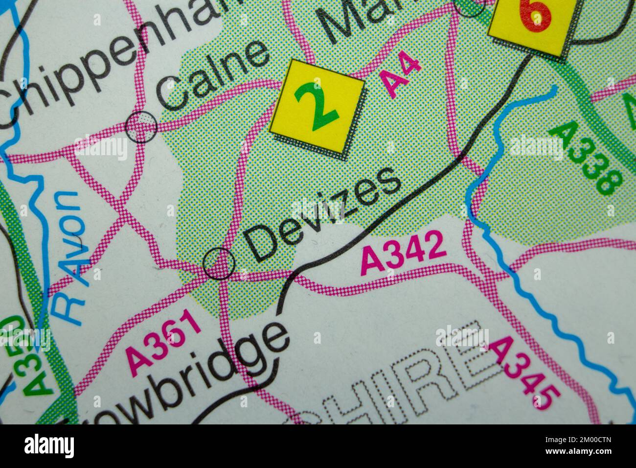 Devizes, United Kingdom atlas map town name Stock Photo Alamy