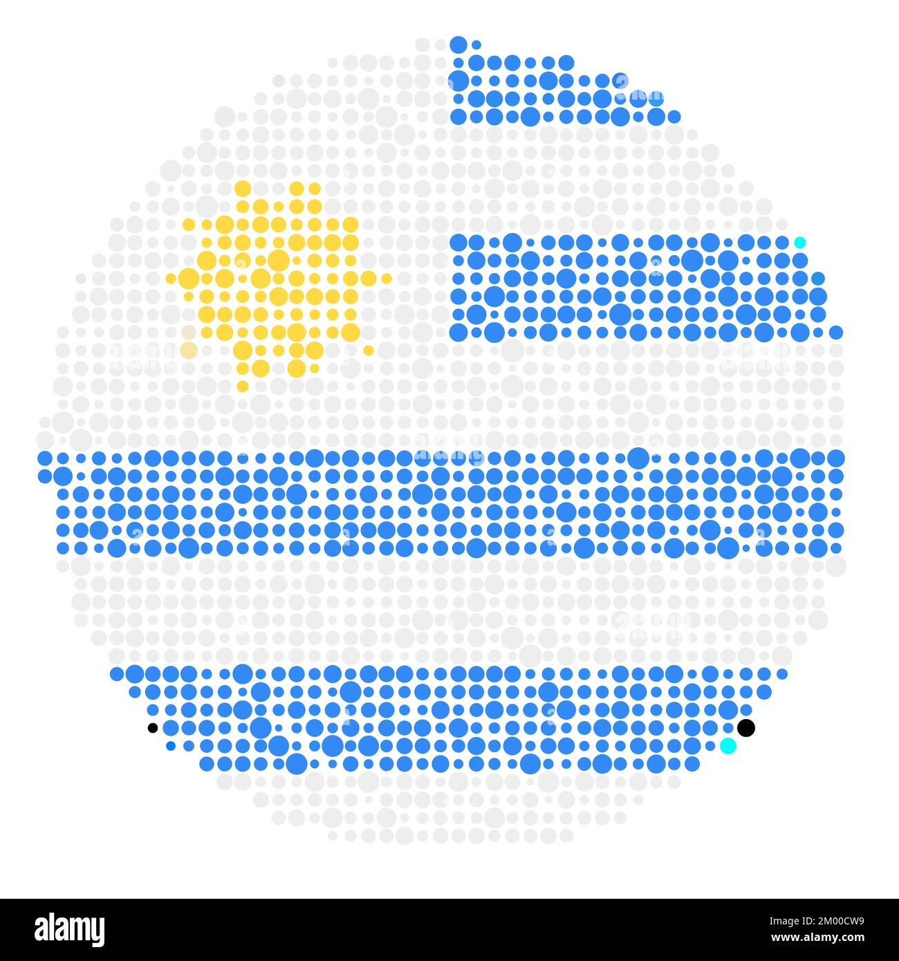 Uruguay Map Silhouette Pixelated generative pattern illustration Stock Vector