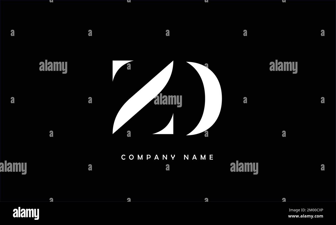 ZD, DZ Abstract Letters Logo Monogram Stock Vector