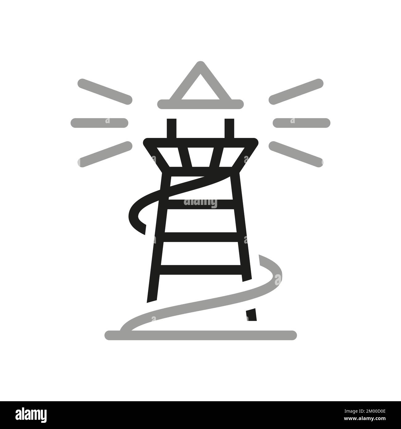 Lighthouse, icon. Marine lighthouses, linear icon. Line with editable ...