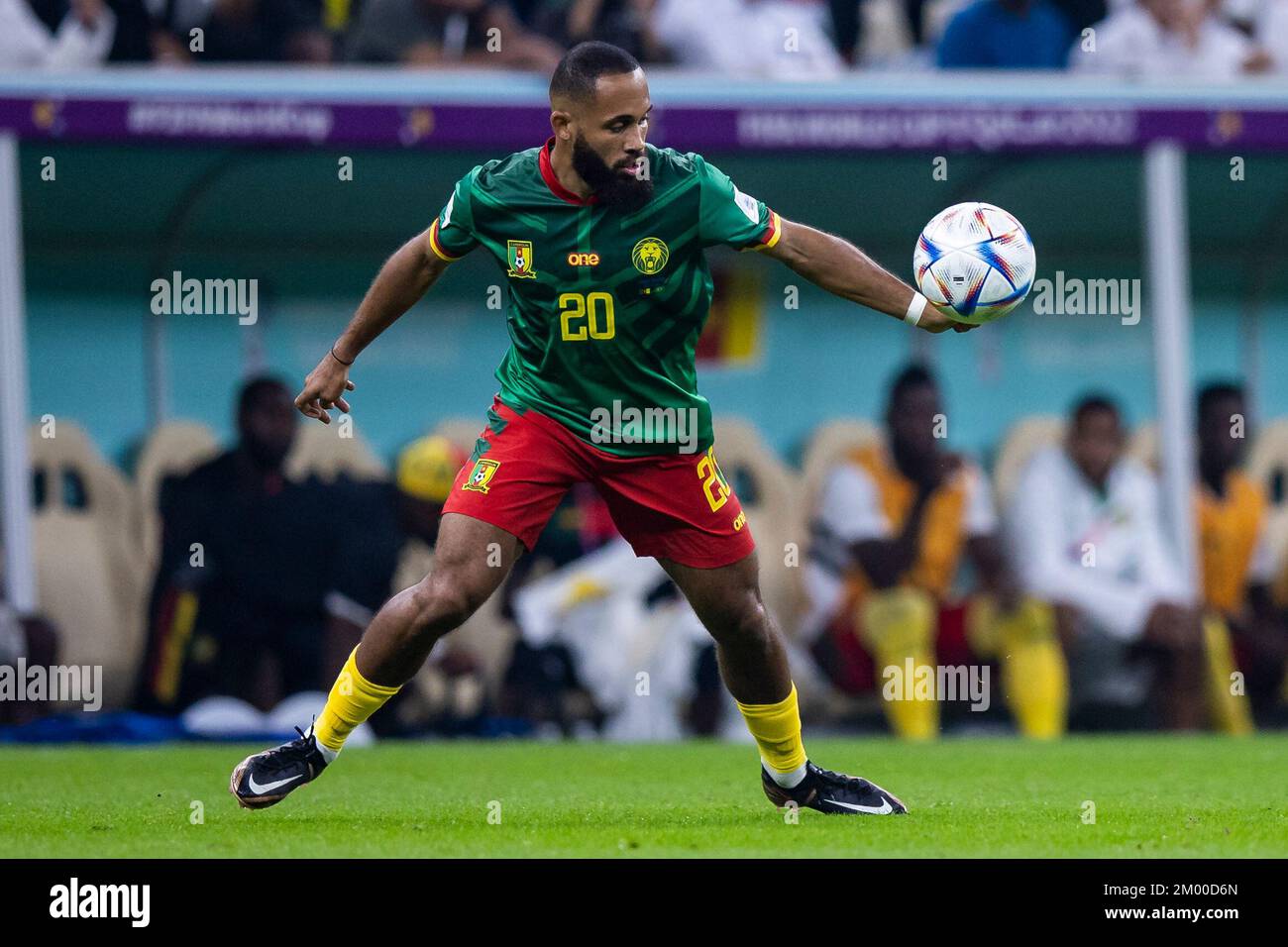 Lusail, Qatar. 02nd Dec, 2022. Soccer: World Cup, Cameroon - Brazil, Preliminary round, Group G, Matchday 3, Lusail Stadium, Cameroon's Bryan Mbeumo in action. Credit: Tom Weller/dpa/Alamy Live News Stock Photo
