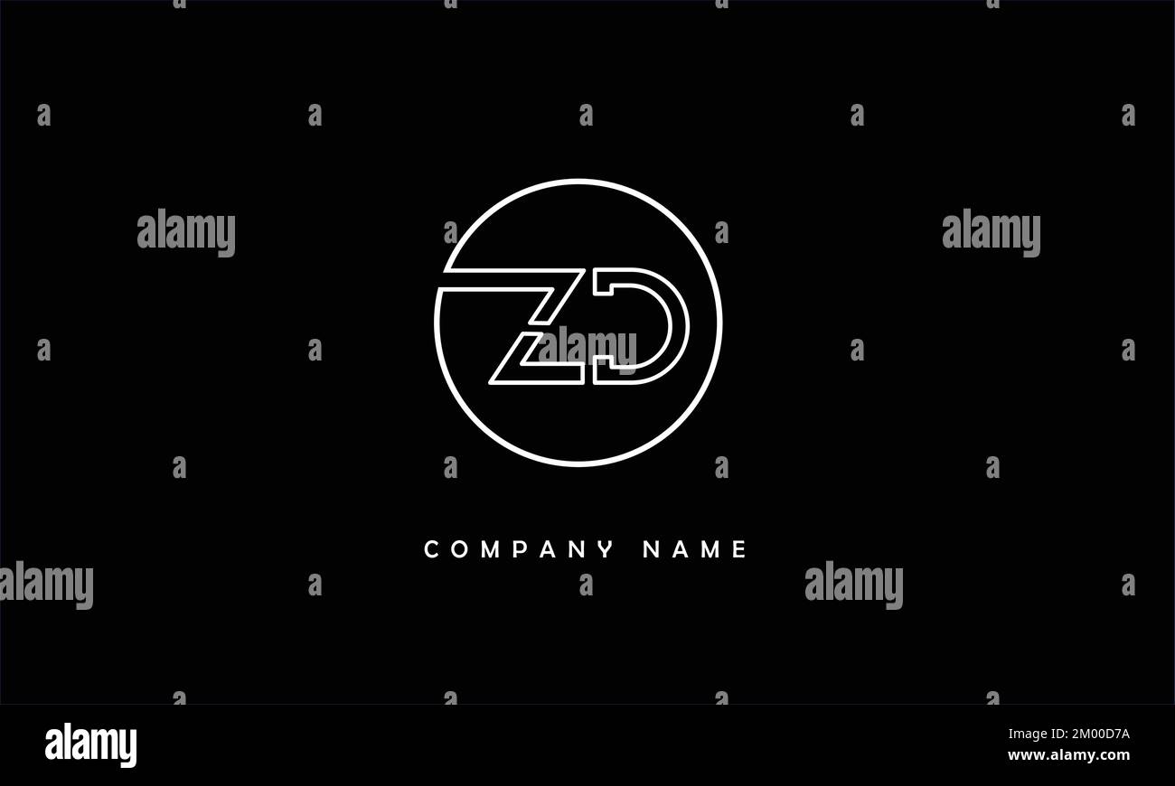 ZD, DZ Abstract Letters Logo Monogram Stock Vector