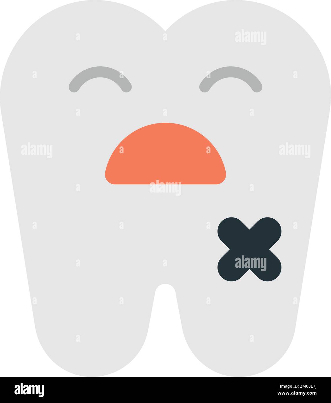 tooth decay illustration in minimal style isolated on background Stock Vector