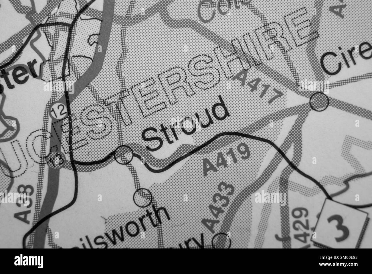 Stroud district map Black and White Stock Photos & Images Alamy