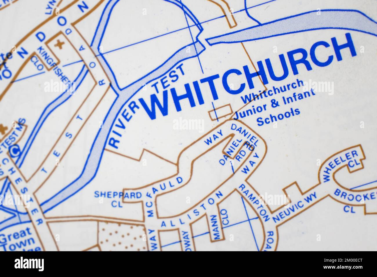 Whitchurch village in Hampshire, United Kingdom atlas map town name ...