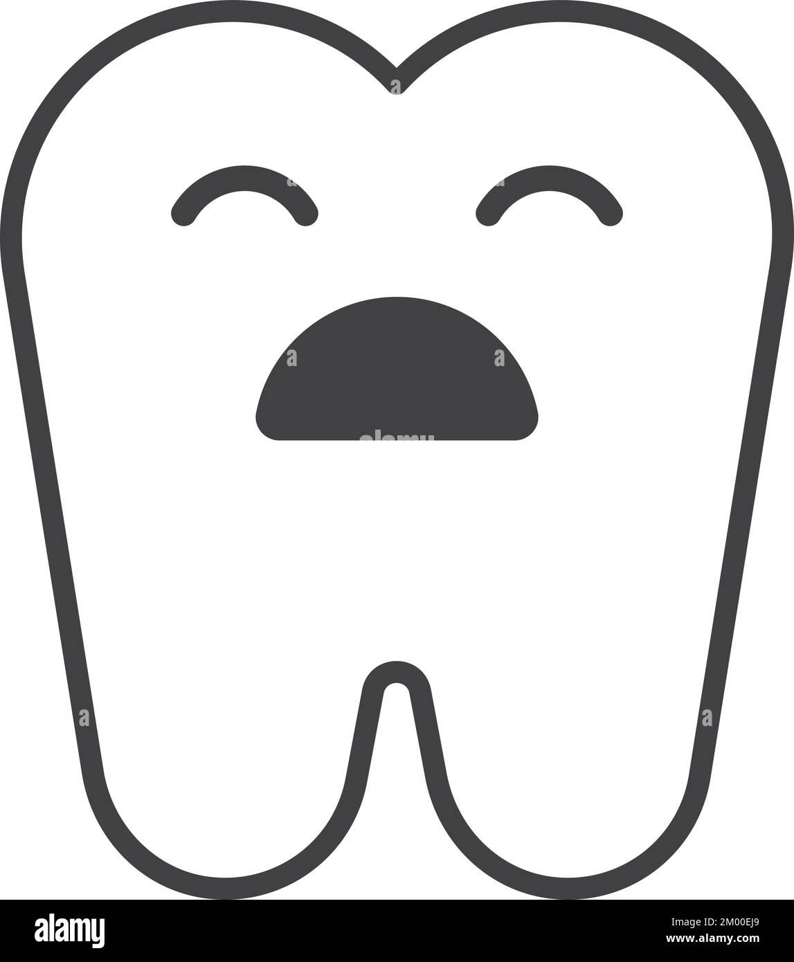 tooth decay illustration in minimal style isolated on background Stock Vector
