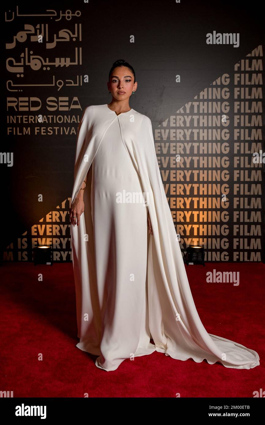 Egyptian actress Salma Abu Deif walks the red carpet as she arrives to
