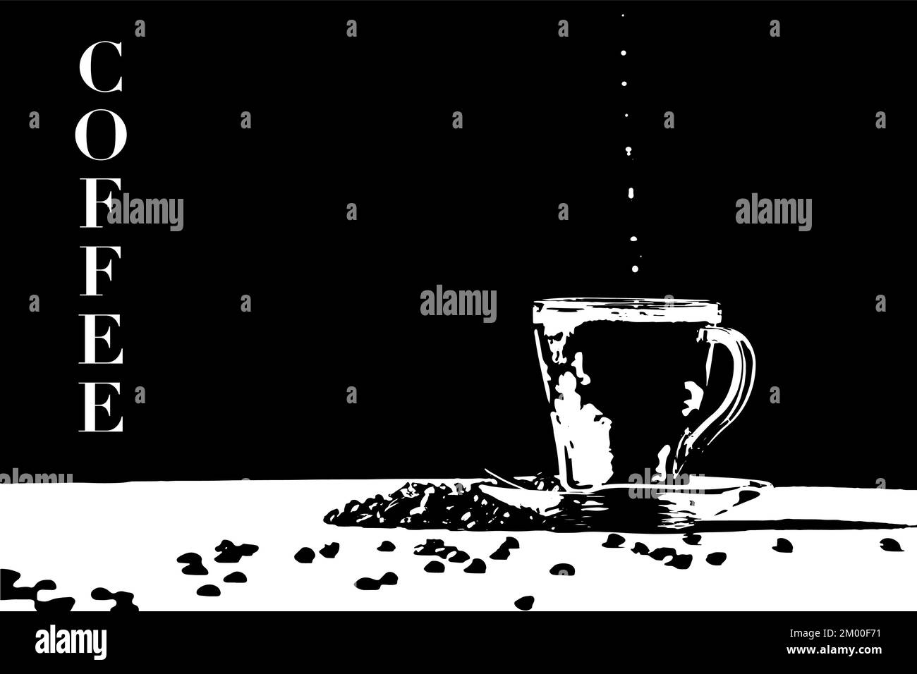 Vector set of coffee cups on black background Stock Vector Image & Art ...