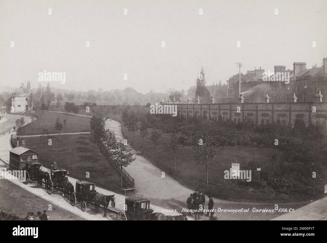 Vintage photograph 1899 Ornamental Gardens, Hampstead Heath, London