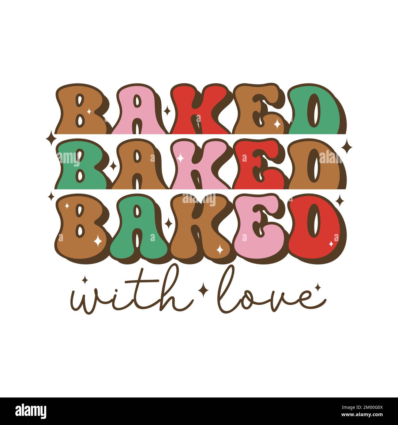 Merry Christmas retro baking quotes. Vector illustration Stock Vector