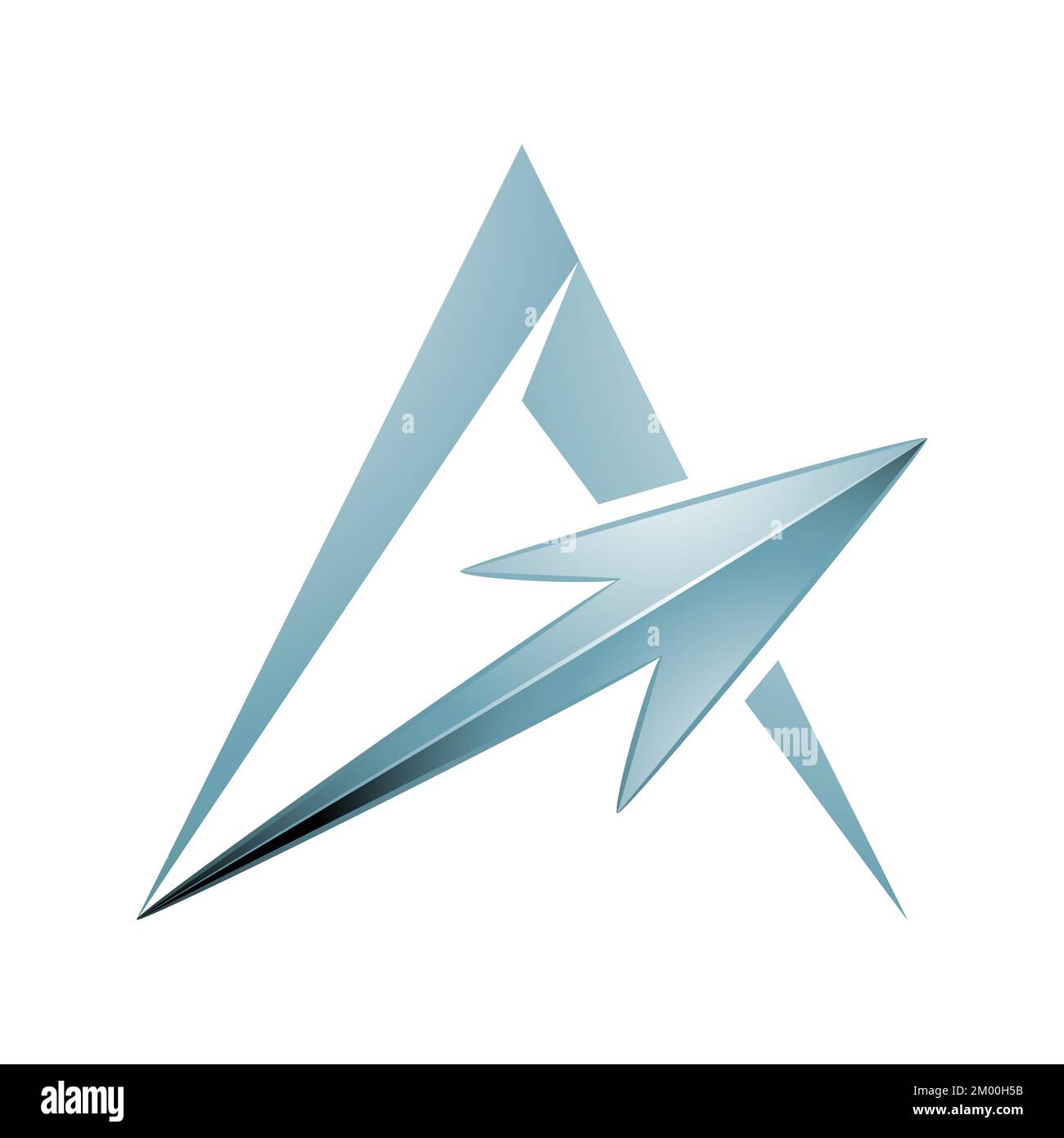 Illustration of Spiky Triangular Letter A with a Silver Arrow isolated ...