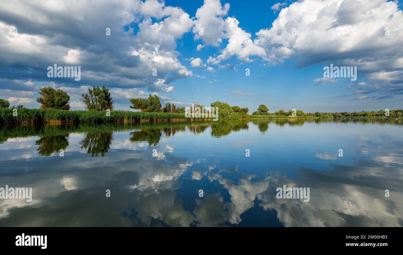 The Lakes and Canals of the Danube Delta in Romania Stock Photo