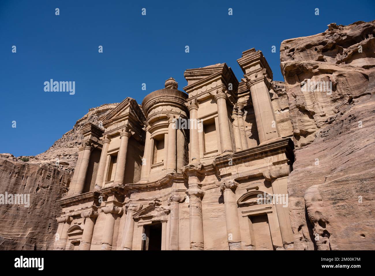 Ad Deir or the Monastery in Petra, Jordan also spelled ad-Dayr and el-Deir, a Monumental Nabatean Tomb Stock Photo