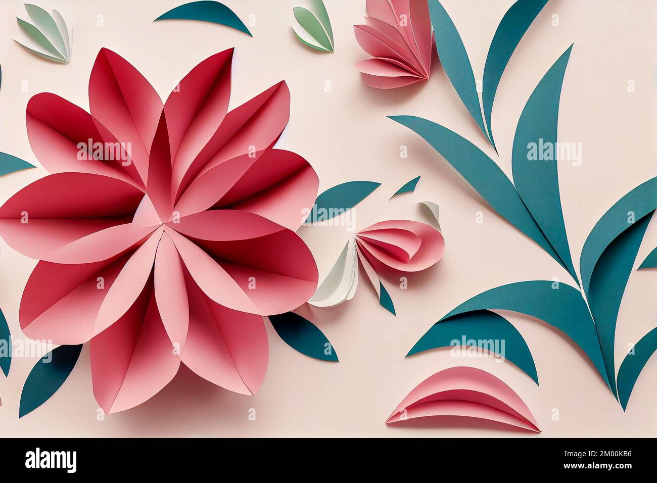 abstract pink spring flower header wallpaper illustration Stock Photo