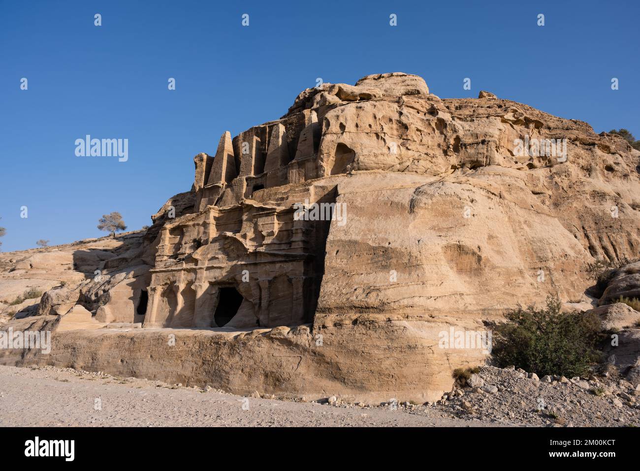 Obelisk Tomb, a Nabataean Rock Grave or Mausoleum in Petra, Jordan Stock Photo