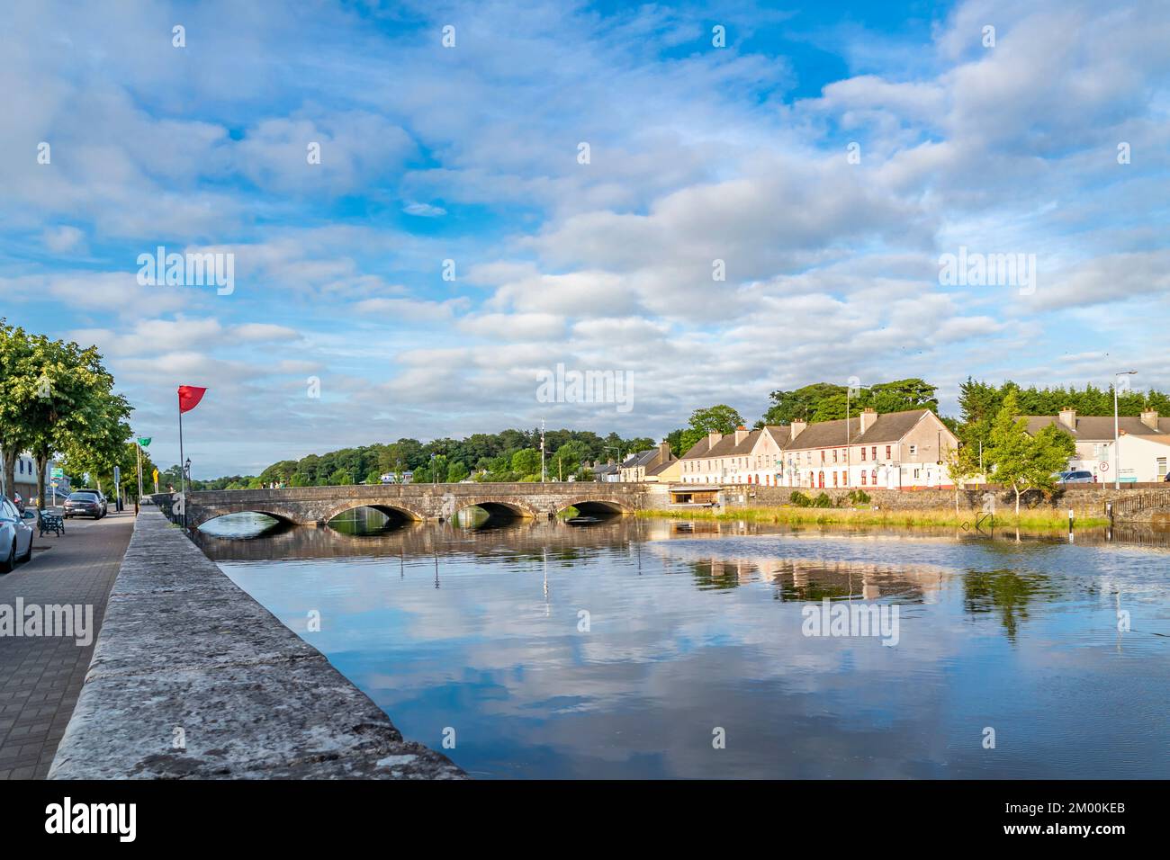 Bridge over the river Moy in Ballina town, County Mayo, Ireland. Stock Photo