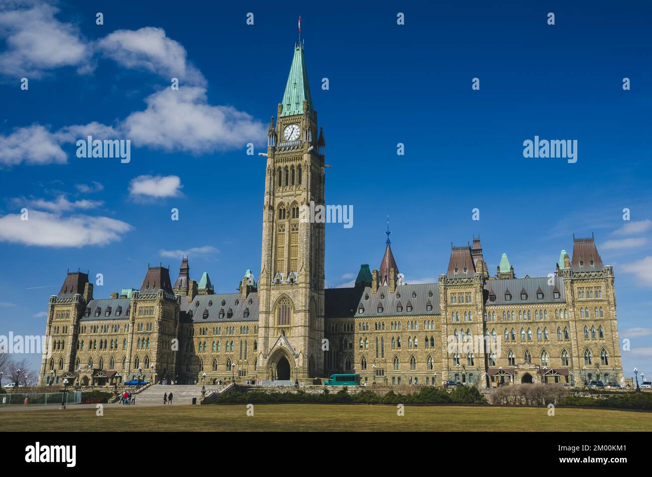 Canadian Parliament Building with Peace Tower on Parliament Hill in